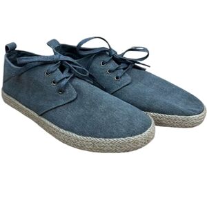 EUC LAMO Lace-Up Espadrille Jute Rope Fiber Around Rubber Sole Canvas Sneakers